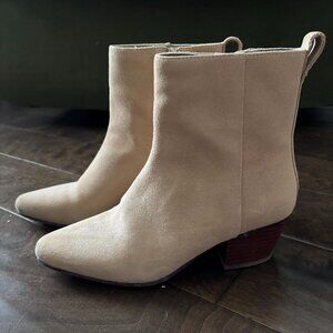 J.Crew Suede Block Heel Boots Neutral 6.5